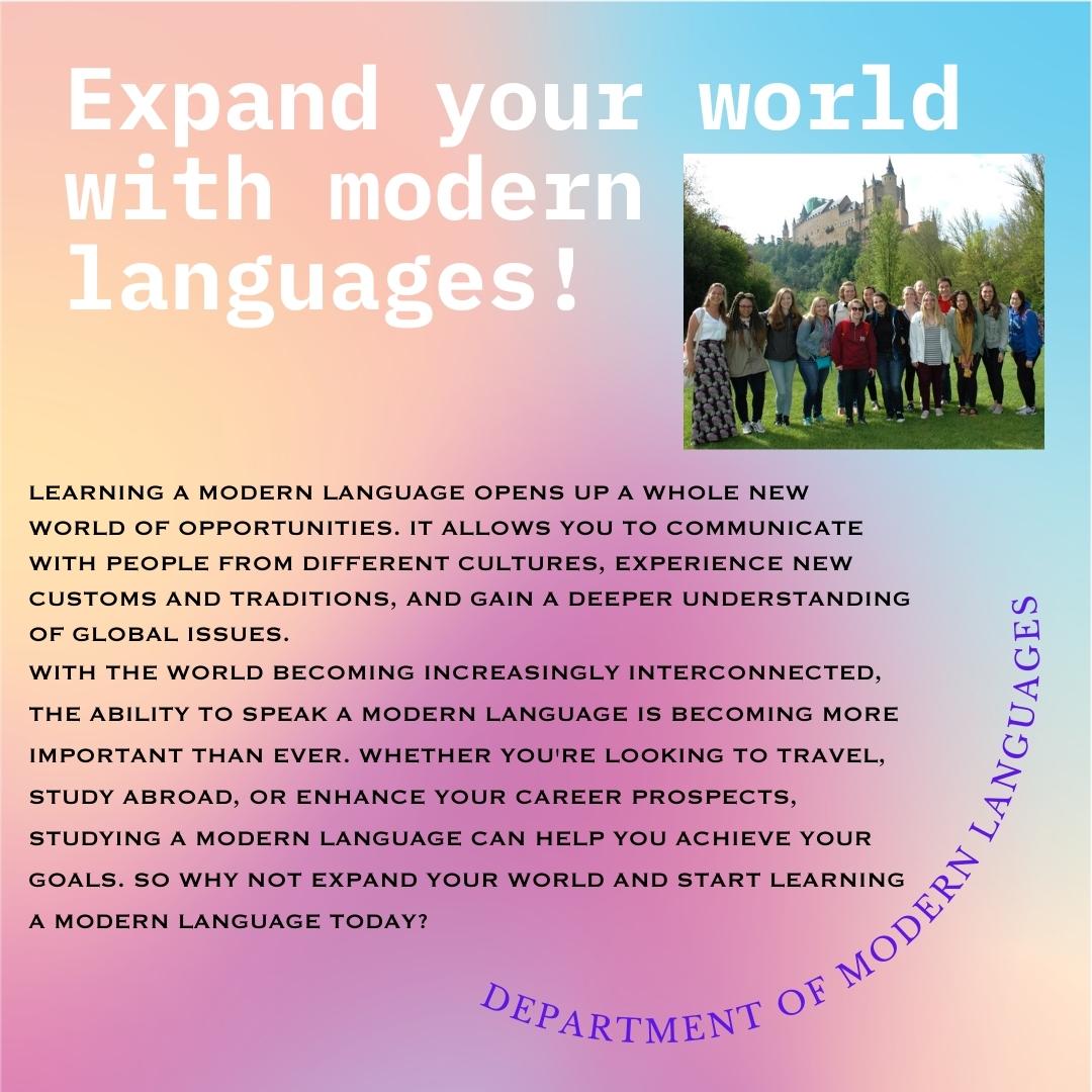 Expand your world with Modern Languages